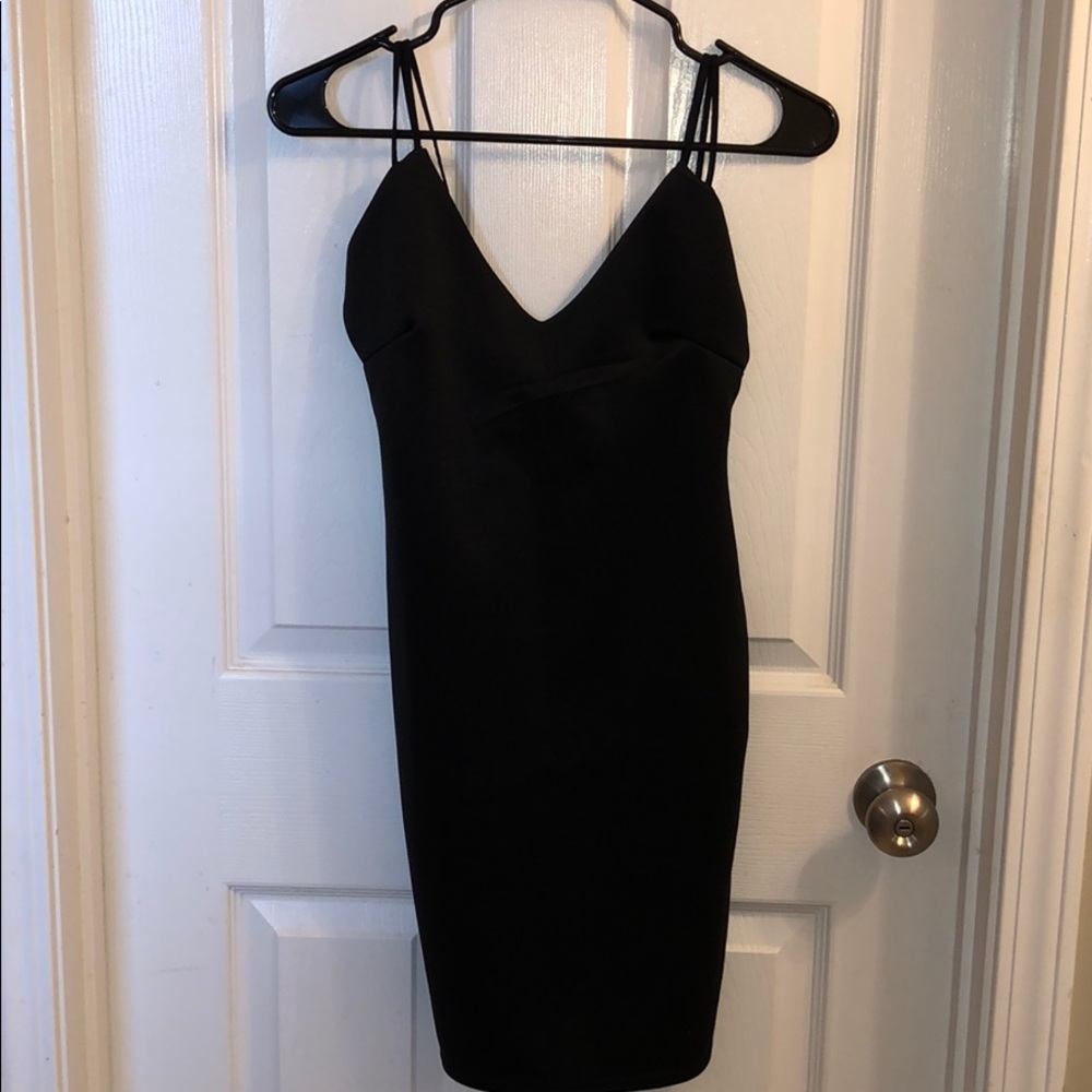 Missguided Black Strappy Bodycon